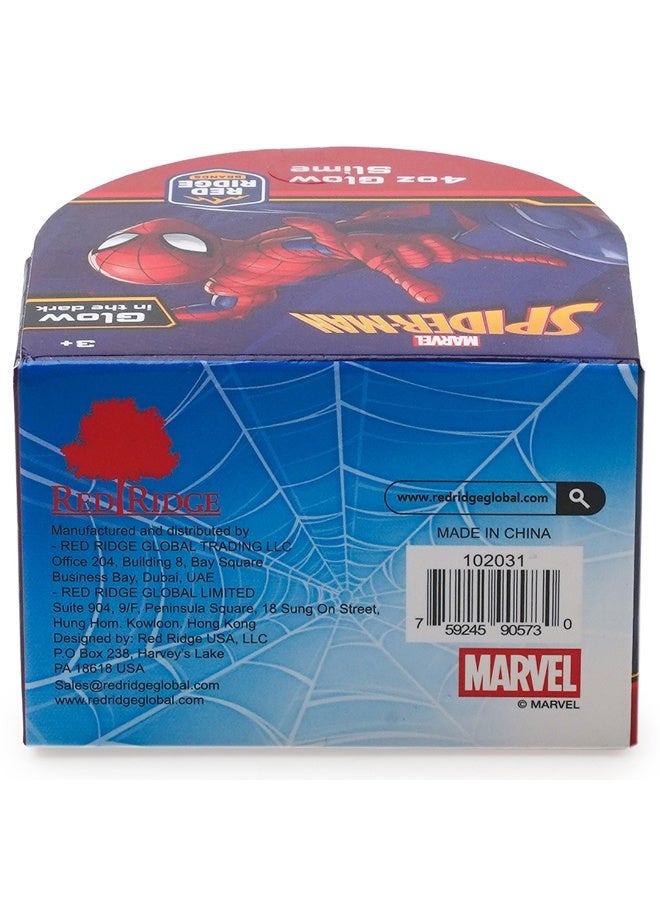 MARVEL سبايدر مان 4 أونصة سلايم متوهج | يتوهج في الظلام | سلايم ناعم ومرن وغير لزج للأطفال | لعبة ممتعة لتخفيف التوتر | أزرق | العمر 3+ سنوات - Image 3