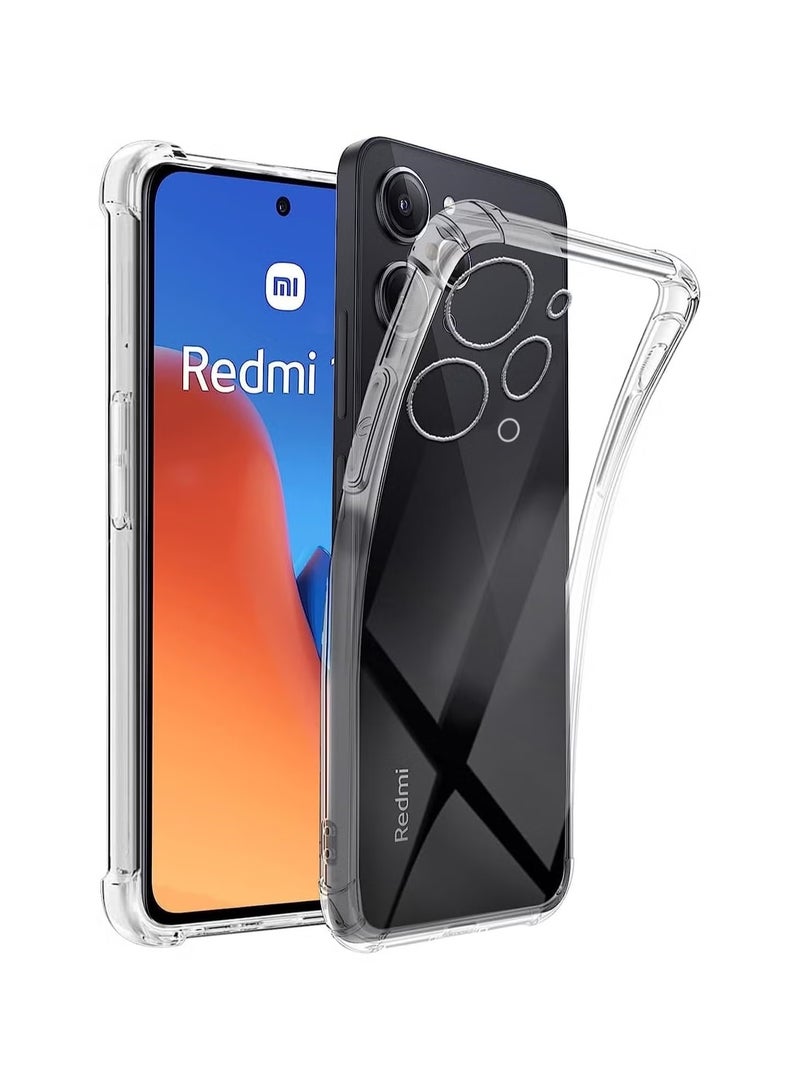 PROMASS Protective Case Cover for Redmi 12 4G / Redmi Note 12R, Bumper Cover Flexible Soft TPU Anti-Fall Reinforced Corner Shockproof Transparent Phone Case for Xiaomi Redmi 12 4G / Note 12R - Clear - Image 1