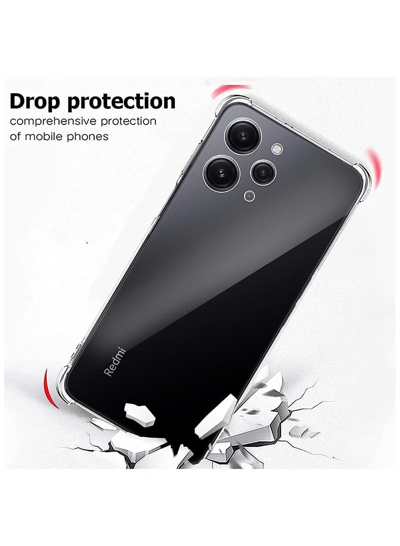 PROMASS Protective Case Cover for Redmi 12 4G / Redmi Note 12R, Bumper Cover Flexible Soft TPU Anti-Fall Reinforced Corner Shockproof Transparent Phone Case for Xiaomi Redmi 12 4G / Note 12R - Clear - Image 3