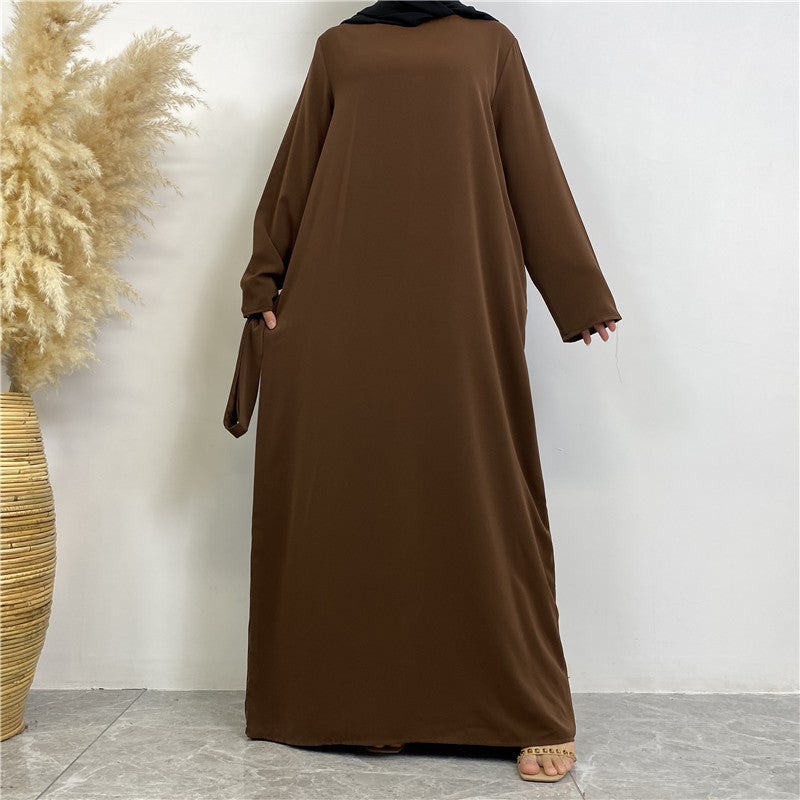 مونيكا فاشون فستان بسيط يناسب جميع المناسبات بأكمام طويلة ولون واحد - Image 4