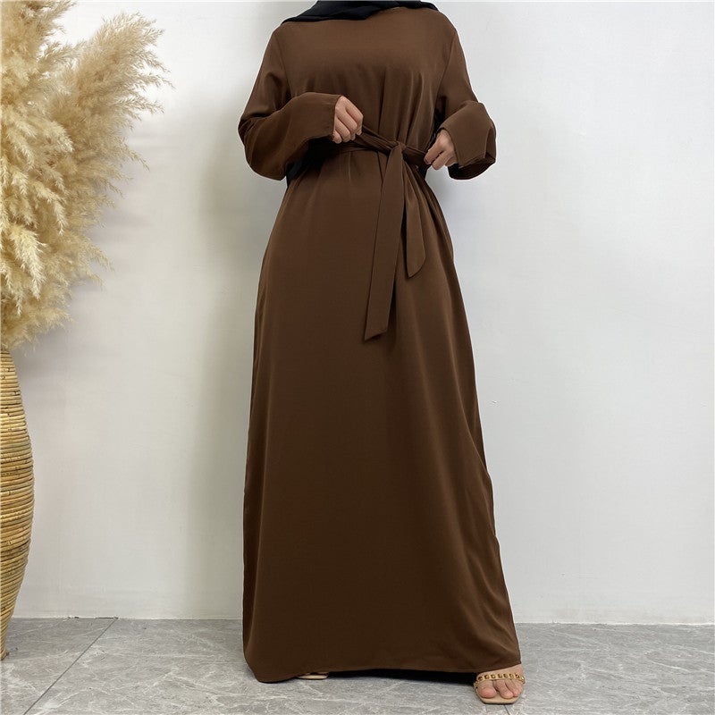 مونيكا فاشون فستان بسيط يناسب جميع المناسبات بأكمام طويلة ولون واحد - Image 3