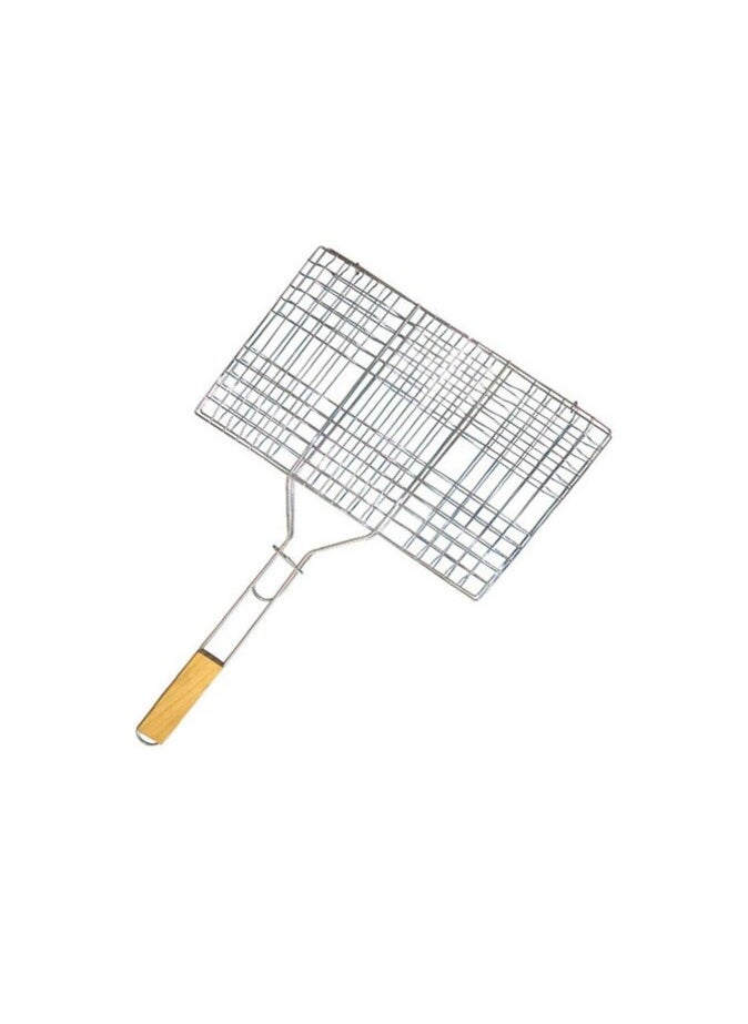 PROMASS Promass Grill Rack With Wooden Handle Silver/Beige 35x23centimeter 