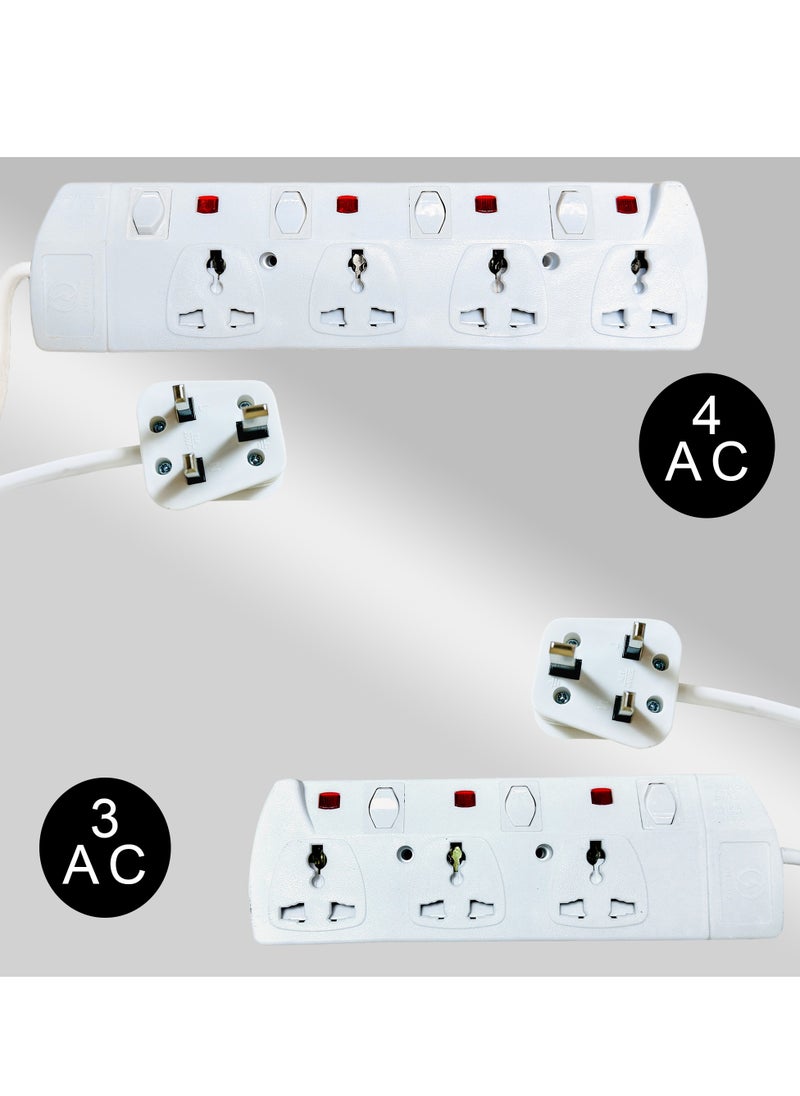 INFLUX - INFLUX Extension Cord with 4-Outlet - 5 Meter Multi Plug Extension Cable for Maximum Reach and Versatility - High-Quality power Extension Socket for All Your Power Needs - Image 1