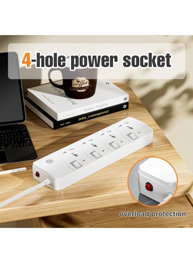INFLUX Extension Cord with 4-Outlet - 5 Meter Multi Plug Extension Cable for Maximum Reach and Versatility - High-Quality power Extension Socket for All Your Power Needs - Image 2