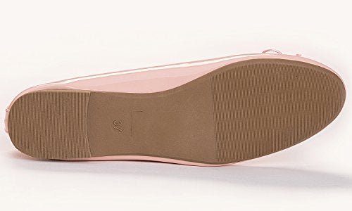 FEVERSOLE Women's Macaroon Colorful Memory Foam Cushion Insock Patent Ballet Flat Pink Size 8.5 M US - Image 4