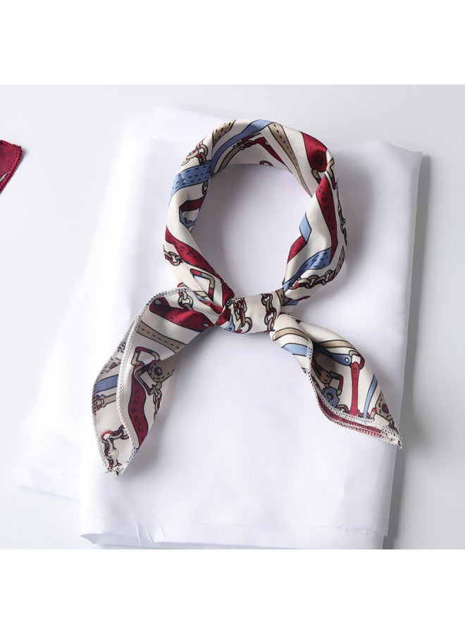 New Chiffon 50 Small Square Scarf Soft Girl Silk Scarf Female K-style Style Versatile Scarf Versatile Decorative Scarf Headband
