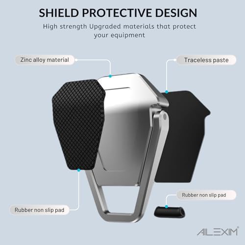 AILEXIM Laptop Stand Portable Mini Aluminium Laptop Riser - Invisible Ergonomic Laptop Cooling Pad Lightweight Keyboard Riser Desk Stand for MacBook Dell HP Suitable for 11-17 Inch (Silver, 2Pc) - Image 2
