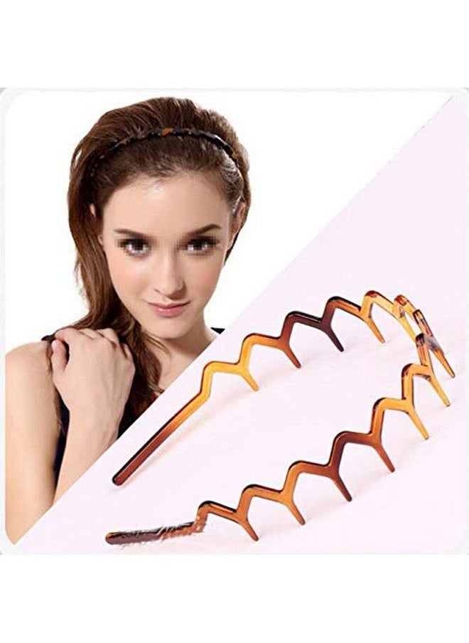 ericotry Set Of 2 Plastic Sharks Tooth Hair Comb Headband Hair Hoop Headwear Hairband Hair Accessory For Womens Lady Girls (Black And Brown)  - Image 3