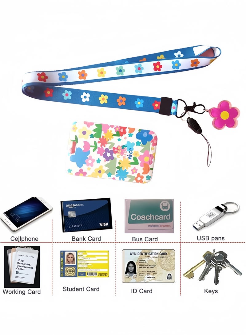 DAREU Cute ID Badge Holder with Detachable Silky Lanyard – Colorful Card Holder with Display Window, Keyring & Clip for Women, Kids, Students & Professionals  - Image 2