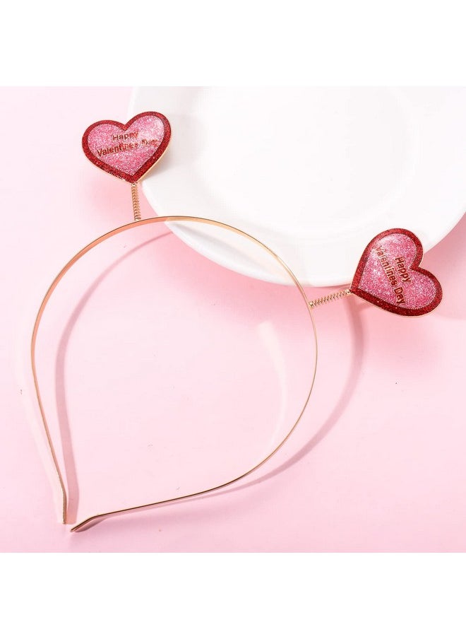 Boderier Glitter Heart Headband Valentine’S Day Costume Party Head Bopper Hair Barrette Hair Accessory For Women Girls Happy Valentines Day  - Image 3