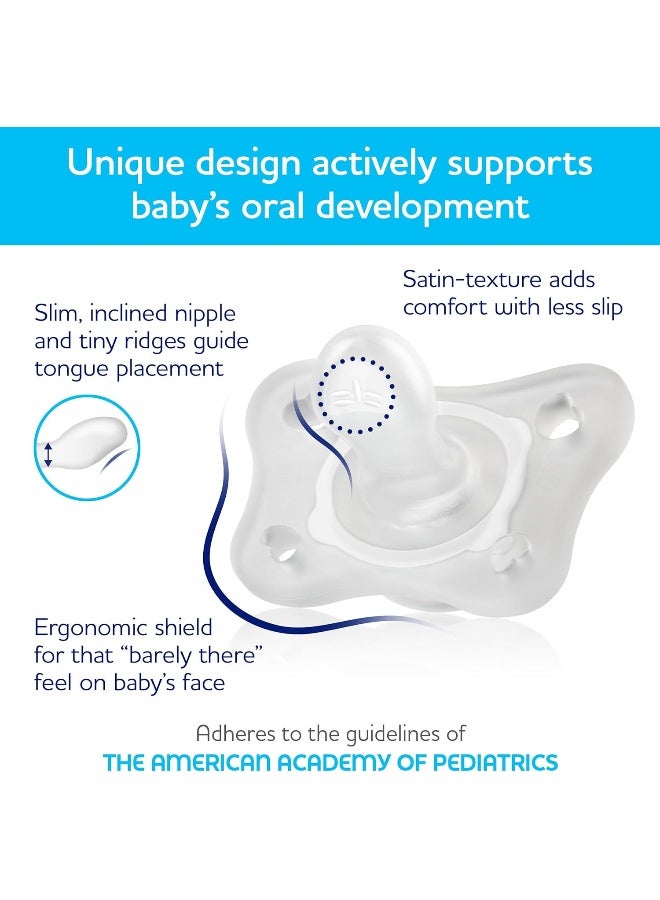 Chicco PhysioForma 100% Soft Silicone Mini One Piece Pacifier for Babies 0-2 Months | BPA & Latex Free | Reusable Sterilizing Case | 2pk - Image 5