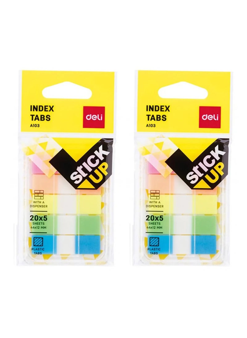 Deli 2-Pack Index Tab 44x12mm Size Multicolour  - Image 1
