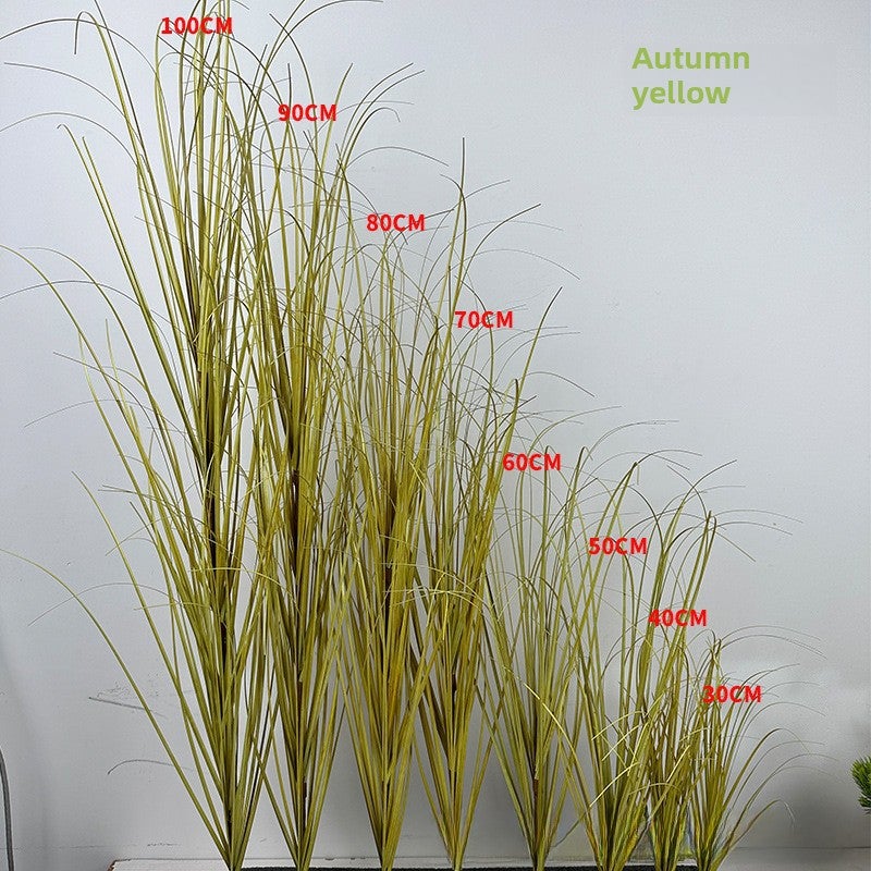 Generic Artificial Reed Onion Grass Home Yard Decor autumn yellow 