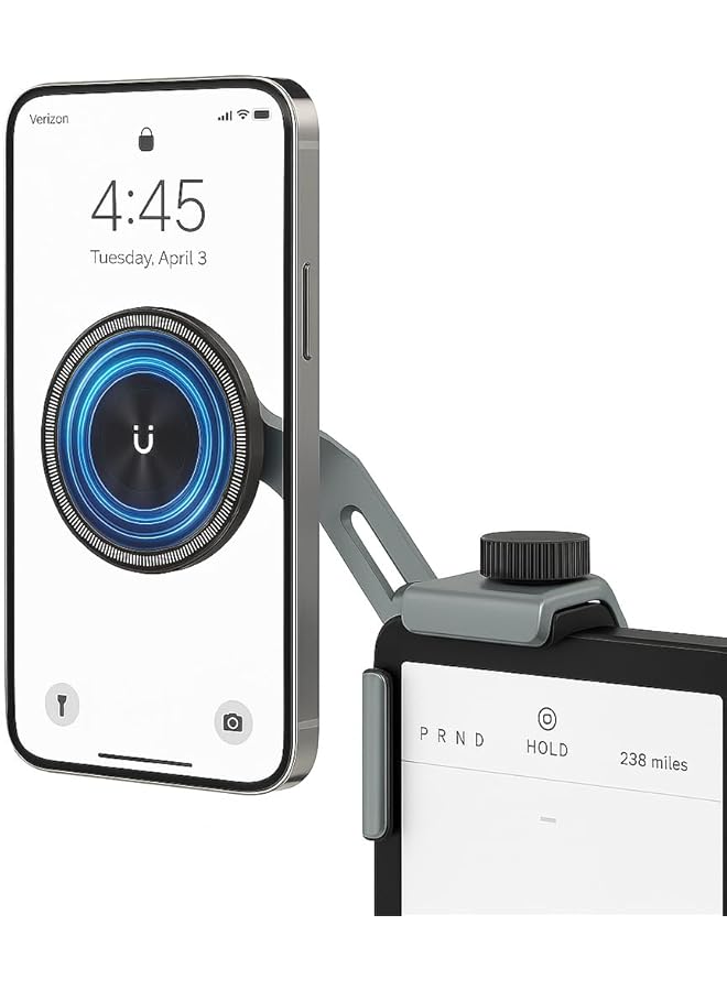 Green Tiger Tesla Mag-Safe Car Mount, Magnetic Phone Holder for Model 3/Y/S/X/Cybertruck, 360° Rotating Aluminum Stand with Extendable Arm, 3-Knob Lock Compatible with iPhone 12–16, Large Screen Dashboard Mount - Image 1