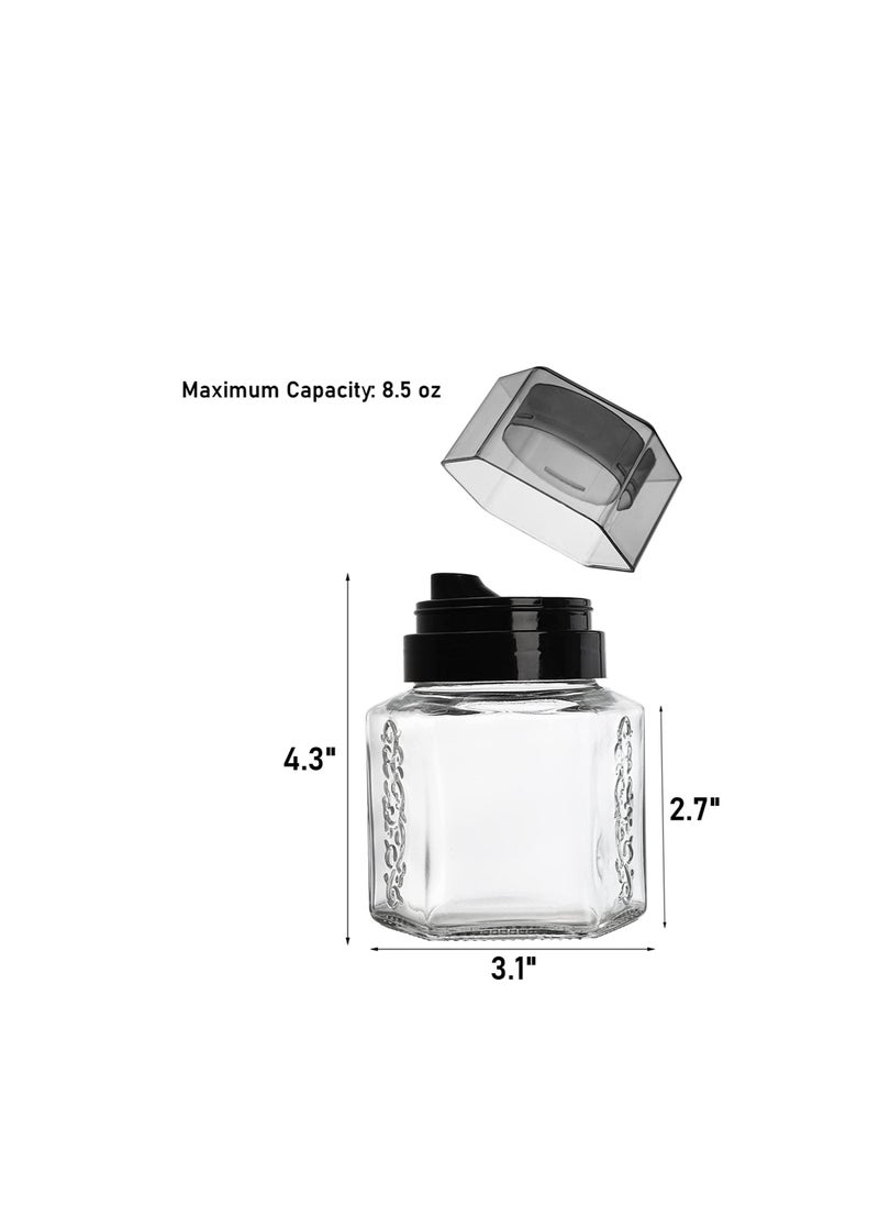 SYOSI 6 Pack Glass Honey Dispenser Oil Cruet, No Drip Olive Oil and Vinegar Dispenser, Maple Syrup Dispenser Jars, Crystal Salad Dressing Container Bottle with Cap for Kitchen, Soy Sauce, 8.5 Oz  - Image 3