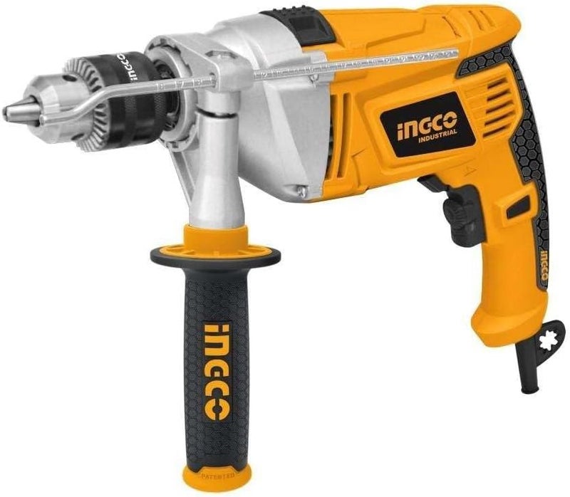 INGCO 1100W 13 Mm Professional Electric Hammer Drill For Wood, Metal And Concrete Drilling, Yellow, Id11008 - Image 2