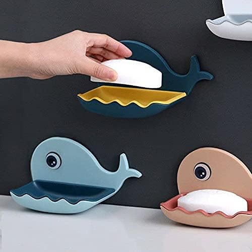 BBD kitchen shop Soap Stand Holder for Bathroom Kitchen Sink Magic Stickers Wall Mounted (Pack of 1 Pcs) Soap Dish Holder, Fish Design Multicolour(Plastic) - Image 5