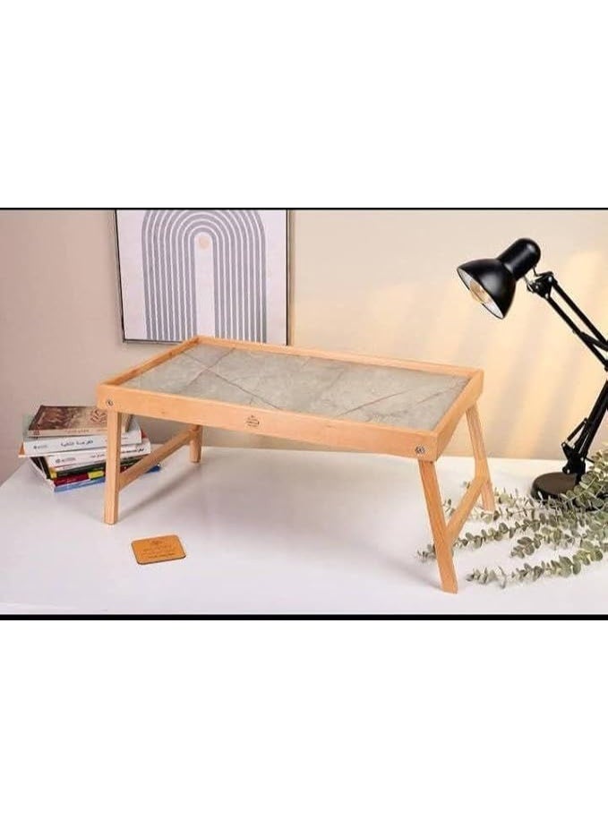 Wooden dinner tray and serving set – Multi-purpose serving table for breakfast and dinner in bed and on the sofa, 65x45 cm HR - Image 2