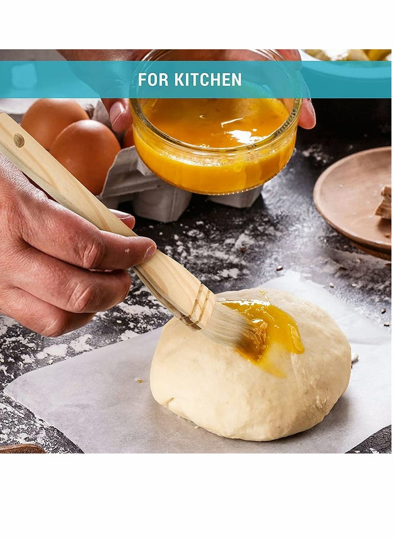 SOLARAE 3 Pieces Hake Brush Paint Brushes Flat Hake Brushes Hake Paint Brush Artist Wooden Handle Art Supplies Watercolor Brush Goat Hair Set Sheep Bristles for Wash Ceramic and Pottery - Image 5