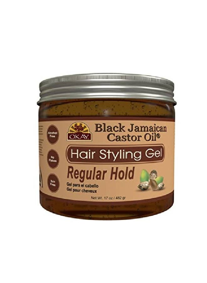 OKAY Black Jamaican Hair Styling Gel Brown 17 Ounce  - Image 2