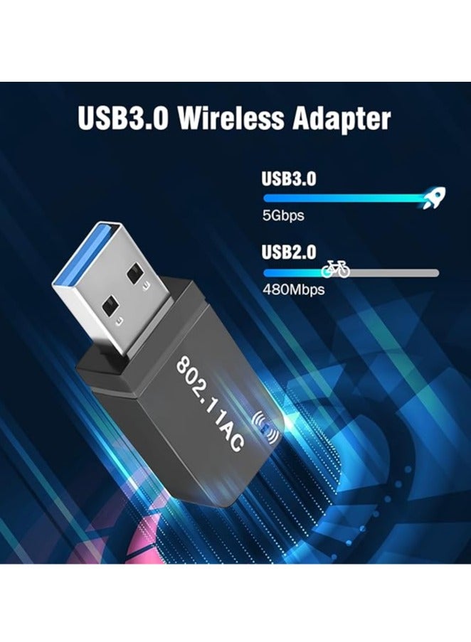 General USB WLAN Stick, 1300 Mbit/s USB WLAN Adapter, Dual-Band WiFi Stick (up to 867Mbps 5.8GHz/400Mbps 2.4GHz), USB3.0 for PC/Desktop/Laptop, Compatible with Windows XP/11/10/8.1/8/7/, Mac OS  - Image 4