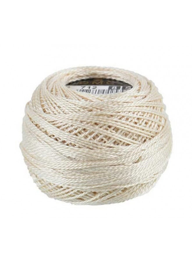 DMC 116 8-712 Pearl Cotton Thread Balls, Cream, Size 8 - Image 1