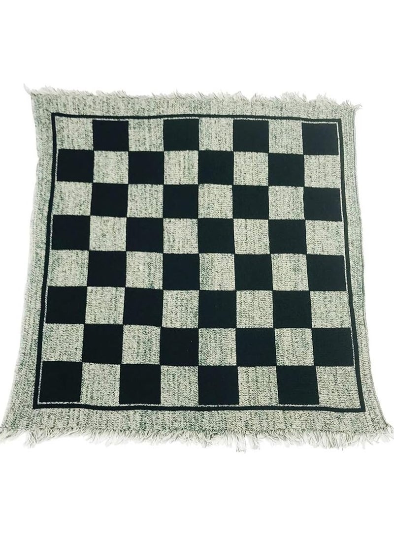 Yuanhe Large Checkers Set Three in One Game Including Double Sided Carpet Tic Tac Toe Classic Indoor Outdoor Yard Game - Image 2