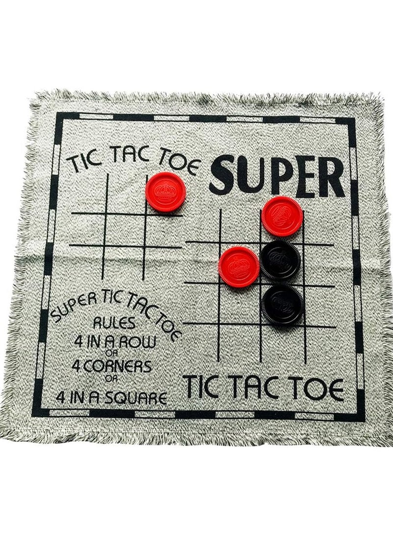 Yuanhe Large Checkers Set Three in One Game Including Double Sided Carpet Tic Tac Toe Classic Indoor Outdoor Yard Game - Image 4