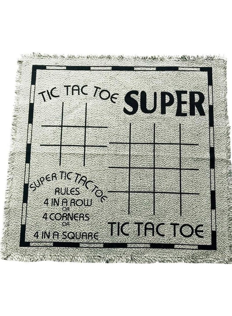Yuanhe Large Checkers Set Three in One Game Including Double Sided Carpet Tic Tac Toe Classic Indoor Outdoor Yard Game - Image 3