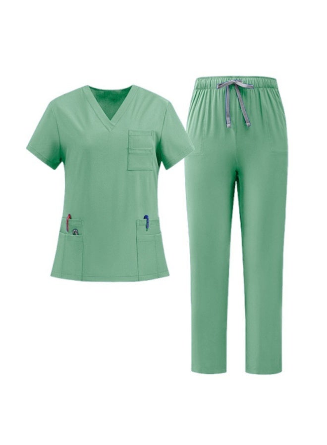 NIBEMINENT Classic  Nurse Scrubs Set Nurse Accessories Medical Uniform Surgical Dental Clinical Top Pants Lab Workwear Clothes - Image 1