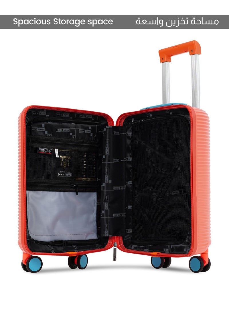 بارا جون حقيبة سفر باراجون كواتريكس بعجلات دوارة  درجة وهيكل صلب برتقالي - Image 4