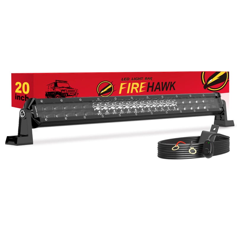Firehawk LED Light Bar 20 Inch 50,000LM, 2026 New Japanese L-A-B Chips, Spot Flood Combo Beam, Driving Off Road Fog Work for Truck Pickup ATV UTV SUV Cart IP68 Waterproof with 12V Wiring Harness kit - Image 1