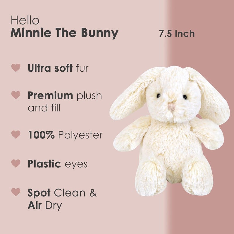 Monami دميتي ميني الأرنب المحشوة 75 لعبة حيوانات محشوة ناعمة ومرحة للأطفال هدية عيد الفصح أو عيد الميلاد الرائعة للأحضان - Image 2