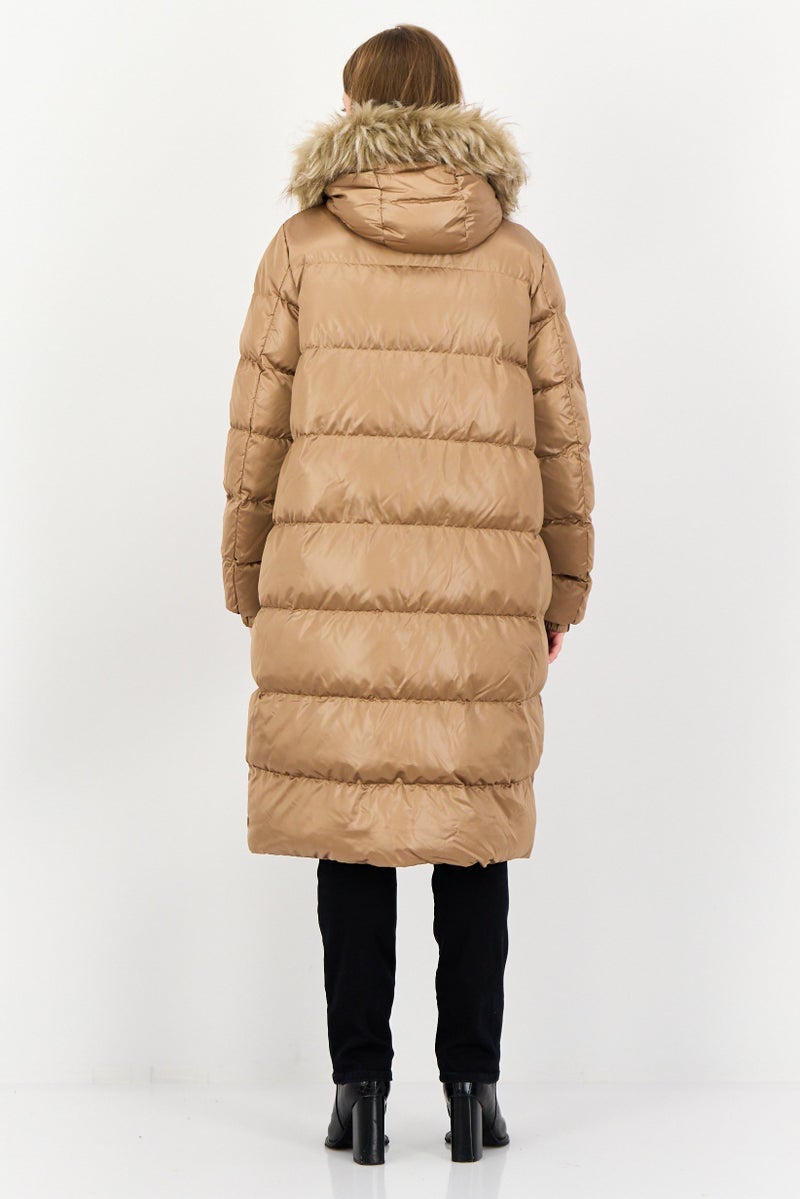 GEOX Women Plain Puffer Jacket, Tan - Image 4