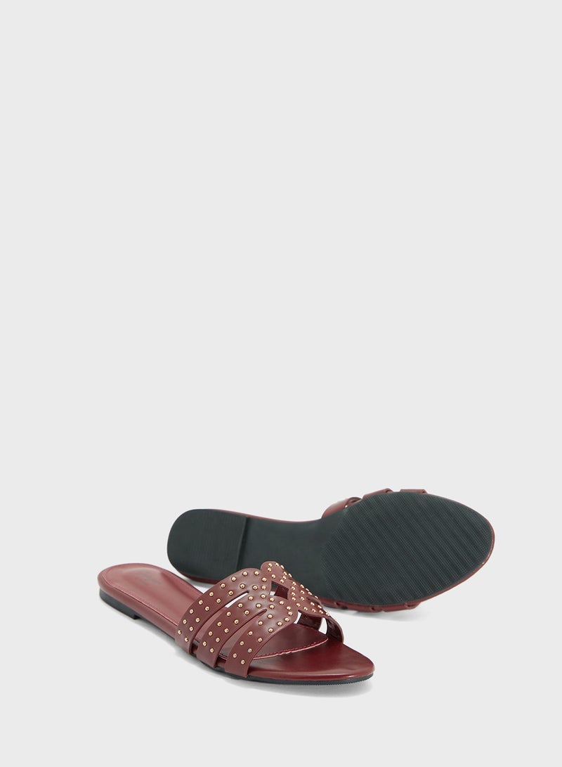 جينجر صندل مسطح مرصع - Image 3