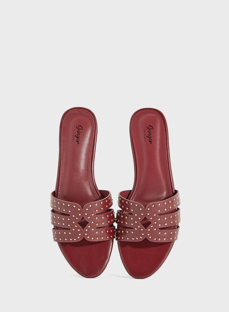 جينجر صندل مسطح مرصع - Image 4