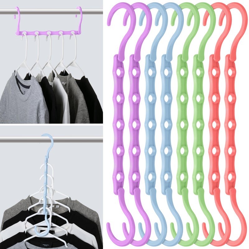 Mr. Pen Mr Pen Space Saving Hangers 8 pcs 360 Rotating Hooks Magic Cascading Hanger Organizer with 5 Enclosed Slots Closet Organizers and Storage for Clothes College Dorm Room Essentials - Image 2