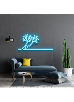 Palm Tree Neon Light Living Room Wall D cor blue LED