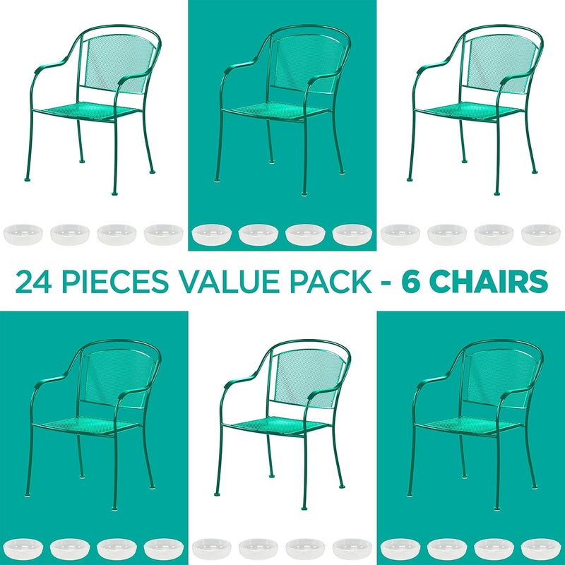 Shop Square Wrought Iron Patio Furniture Feet Caps (24 Pack, White) - 1.5" Round Plastic Outdoor Chair Leg Caps, Patio Furniture Replacement Feet - Image 5