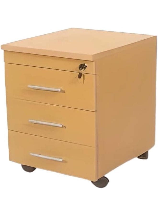 Mobile Wooden Drawer Unit for Desk – 3 Drawers – Practical & Stylish Storage – Easy to Move and Organize