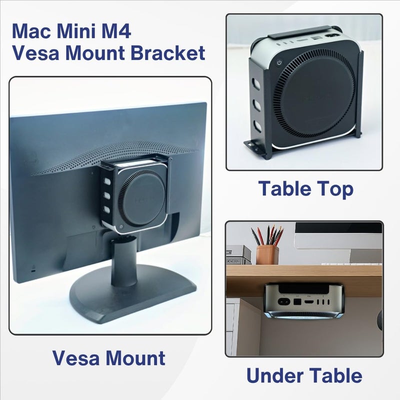 Varient Mac mini M4 Mount Stand Secure – Mount – Lockable Under Desk | Wall & Tabletop Bracket Holder | Anti-Theft Metal Rack with Screw Fixation for Mac mini 4 - Image 4
