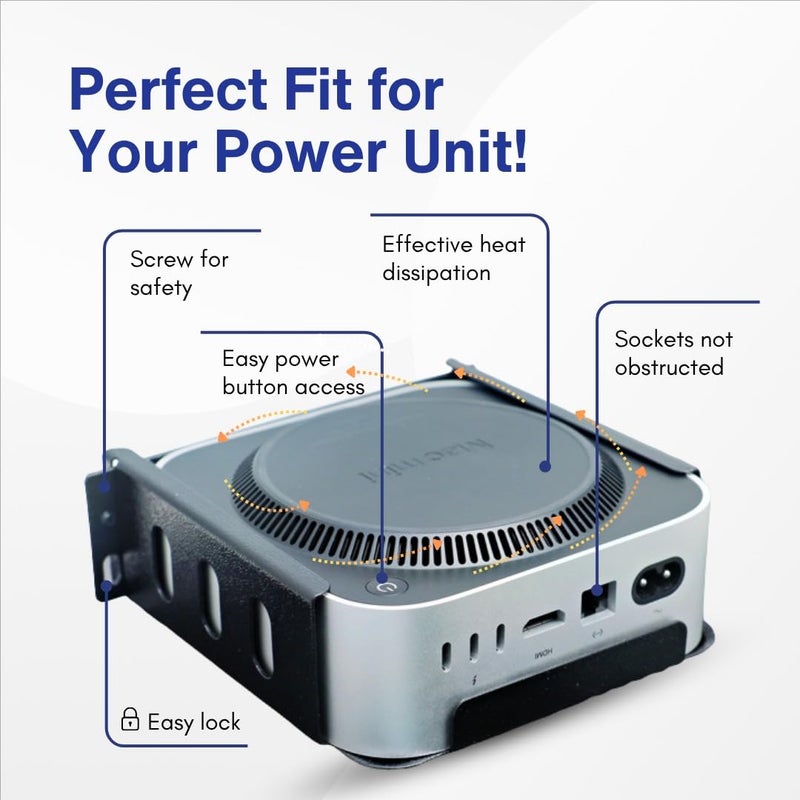 Varient Mac mini M4 Mount Stand Secure – Mount – Lockable Under Desk | Wall & Tabletop Bracket Holder | Anti-Theft Metal Rack with Screw Fixation for Mac mini 4 - Image 5