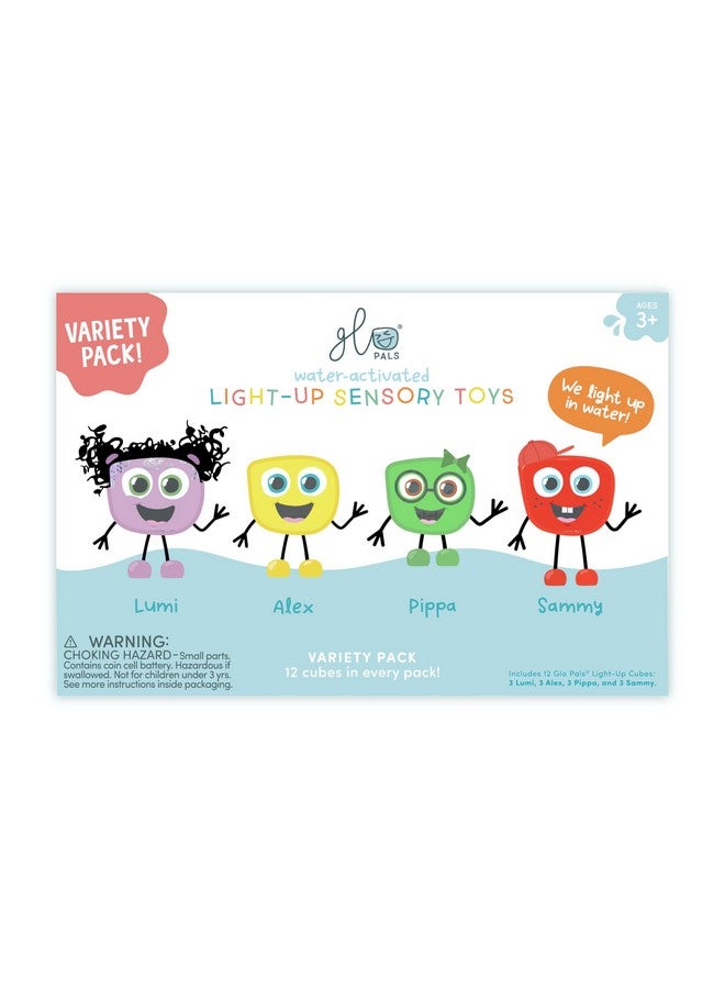 Glo Pals Water-Activated Light-Up Cubes for Sensory Play - 12 Pack - Image 1