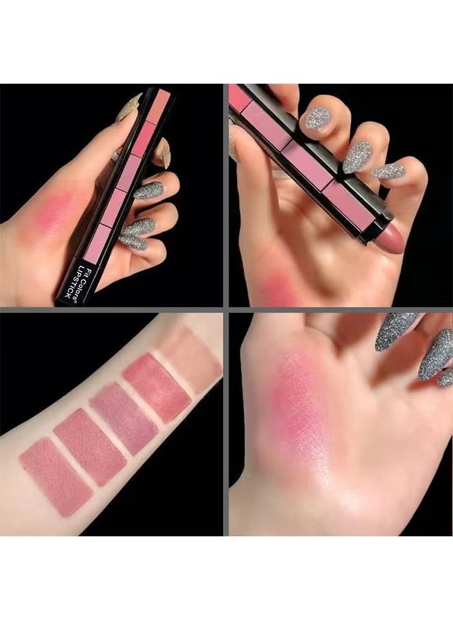 Fit Colors - 5 Colors Nude Matte Finish 5 in 1 Lipstick- Long Lasting Waterproof Lipstick (02#NUDE) - Image 1