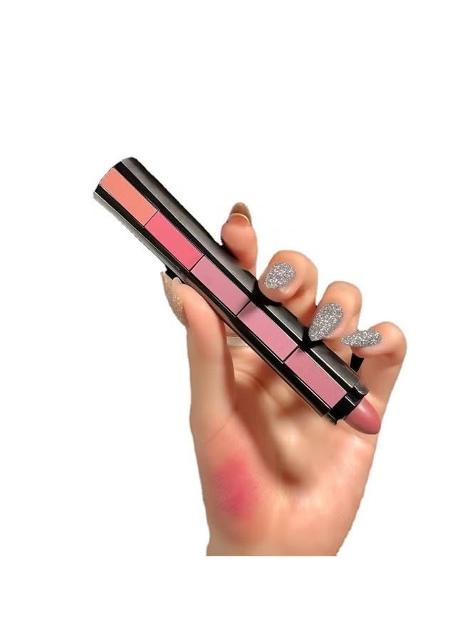 Fit Colors - 5 Colors Nude Matte Finish 5 in 1 Lipstick- Long Lasting Waterproof Lipstick (02#NUDE) - Image 1