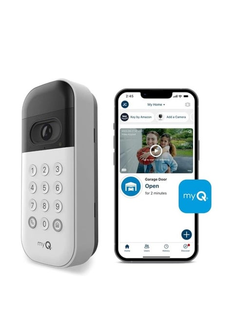 Liftmaster VKP1-LM MyQ Video Keypad with Camera, WiFi, and Smartphone Control. A Smart Garage keypad for Your Smart Home. Works with Chamberlain, LiftMaster, and Craftsman openers.
