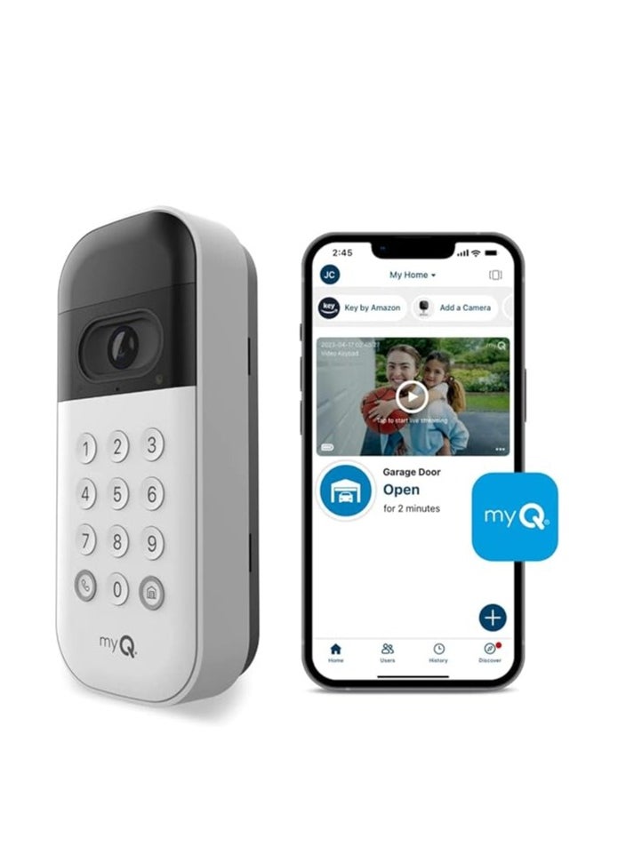Liftmaster VKP1-LM MyQ Video Keypad with Camera, WiFi, and Smartphone Control. A Smart Garage keypad for Your Smart Home. Works with Chamberlain, LiftMaster, and Craftsman openers.