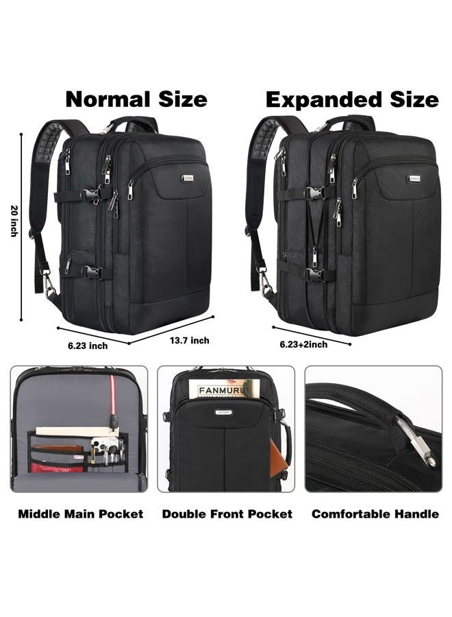 JCDOBEST Travel Laptop Backpack,Extra Large 18.4 Inch Laptop RFID TSA Friendly Backpack, black / black, 20*13.7*8.3 inches - Image 3