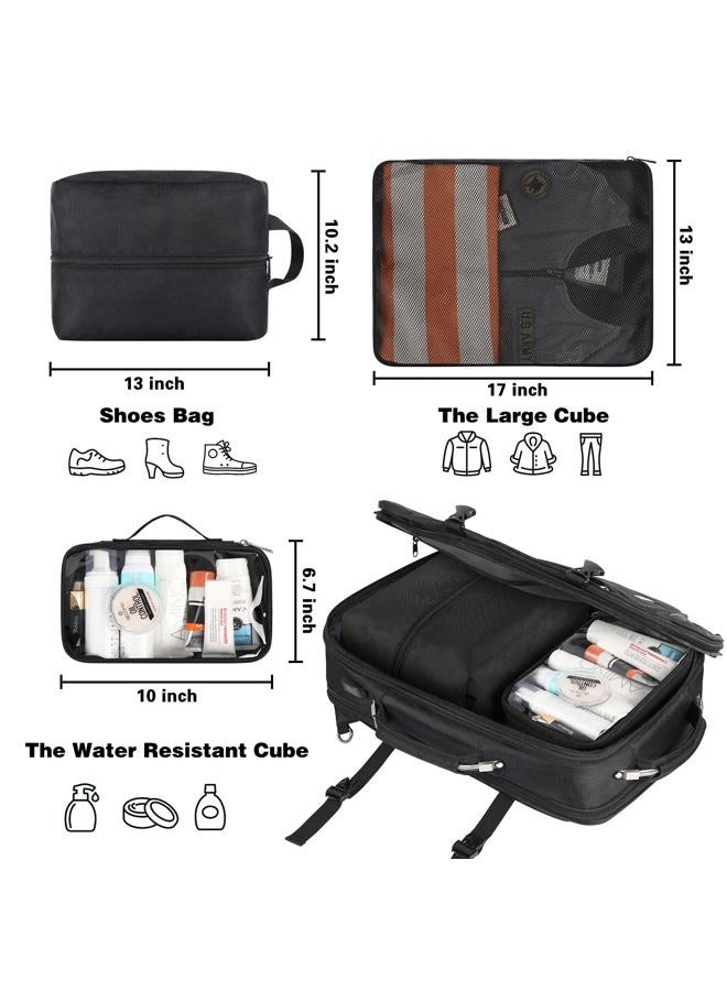 JCDOBEST Travel Laptop Backpack,Extra Large 18.4 Inch Laptop RFID TSA Friendly Backpack, black / black, 20*13.7*8.3 inches - Image 2