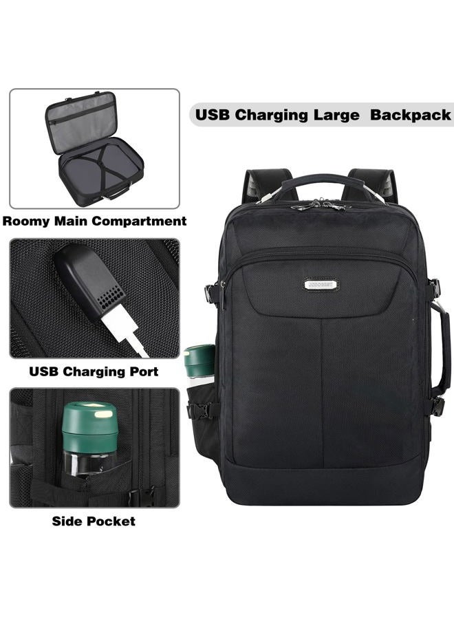 JCDOBEST Travel Laptop Backpack,Extra Large 18.4 Inch Laptop RFID TSA Friendly Backpack, black / black, 20*13.7*8.3 inches - Image 4